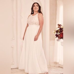 Lulus NWT cream color sz M Forever And Always maxi dress.